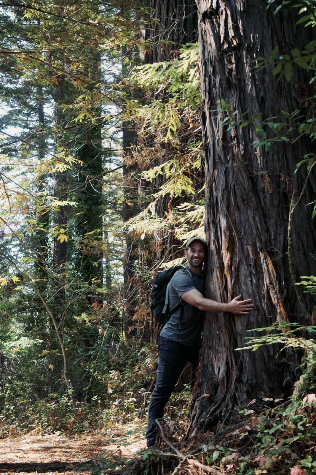 Haden, owner of LIMB Landscaping, in the forest
