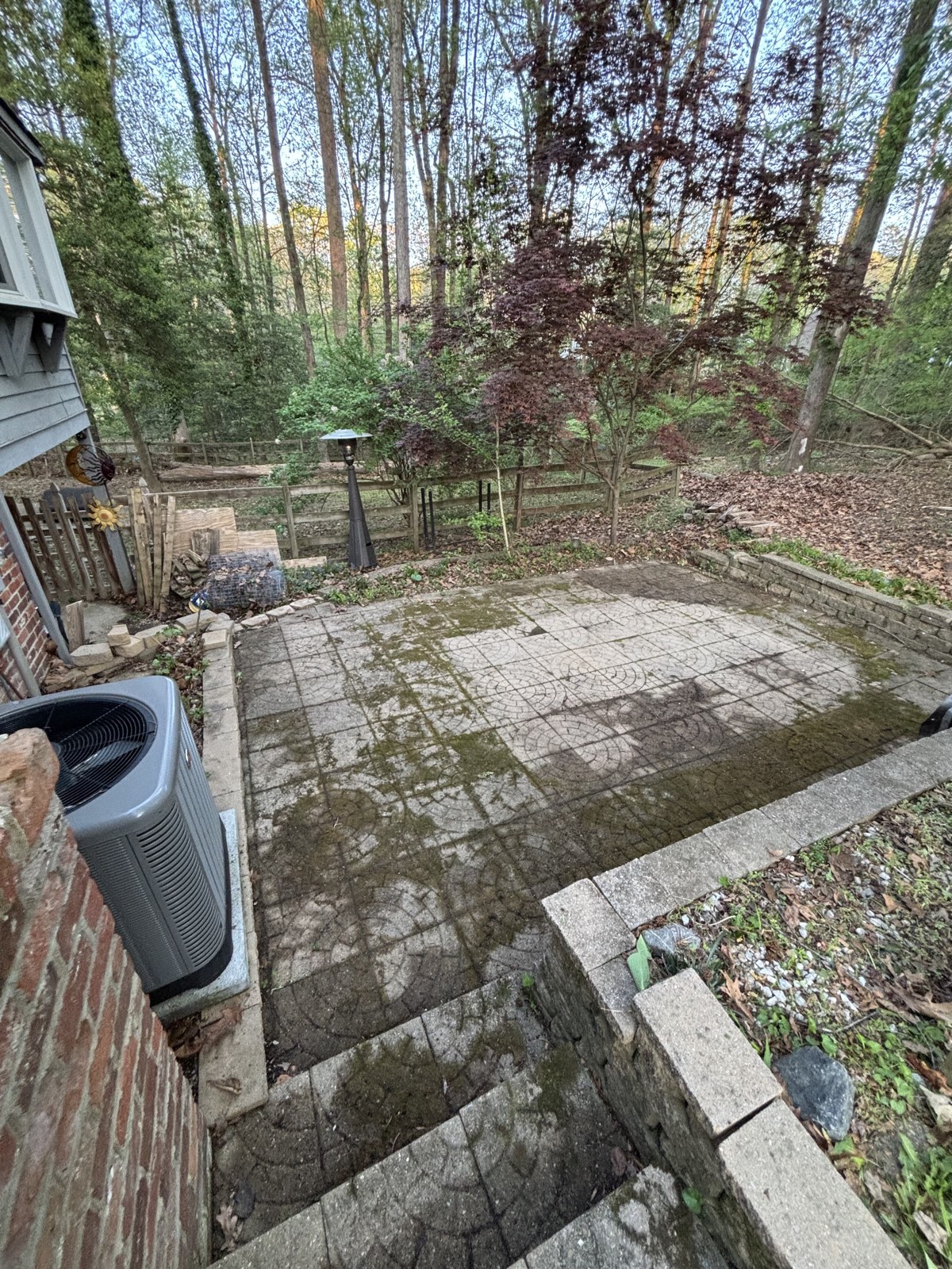 Backyard area cleared of debris after cleanup